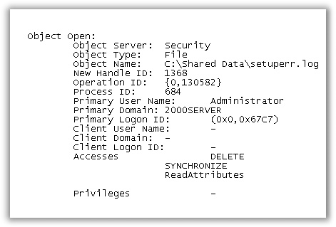 Audit For Deleted Files Security Event 560 View